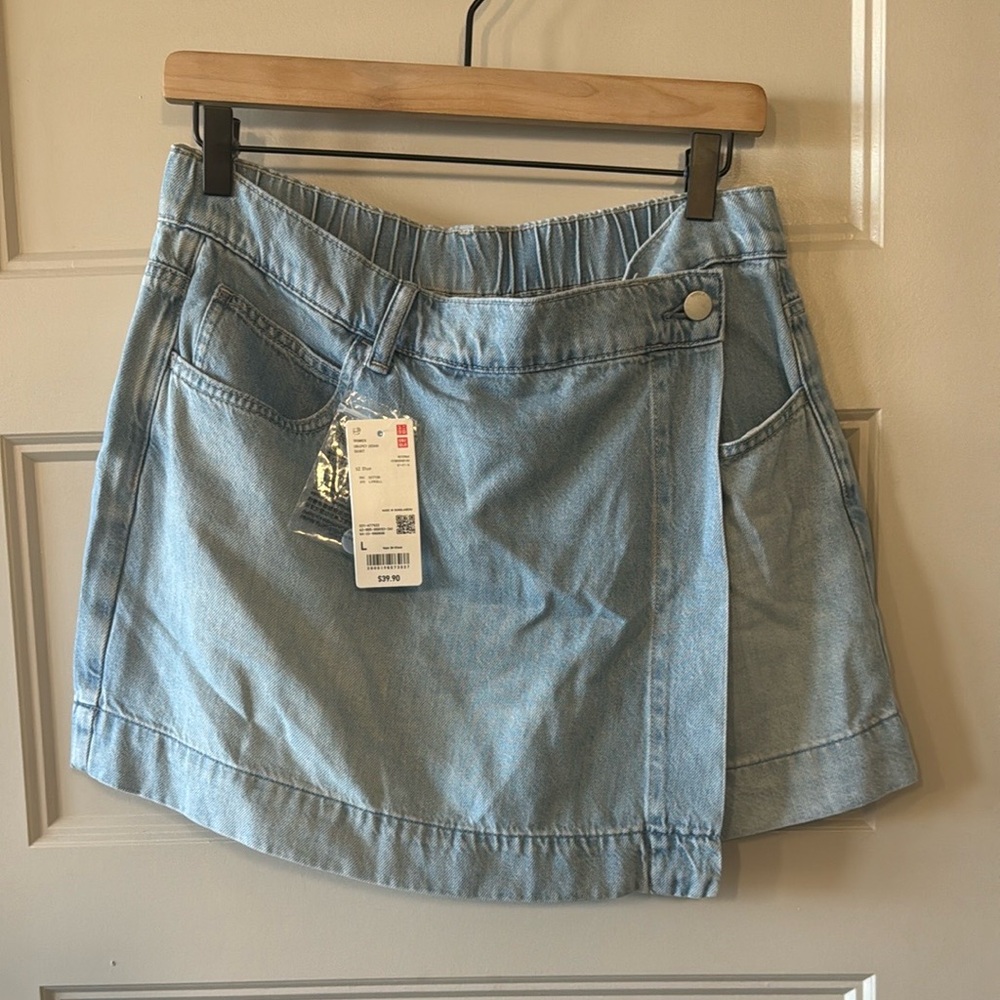 Uniqlo Light Blue Mini Skort/Skirt